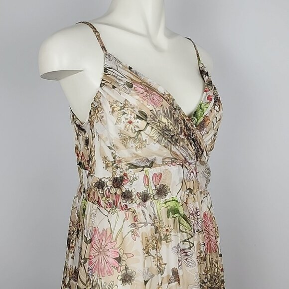Tristan Women's Maxi Strapless Dress Floral Print Cream Pink Flowy Size 16 - Picture 3 of 16